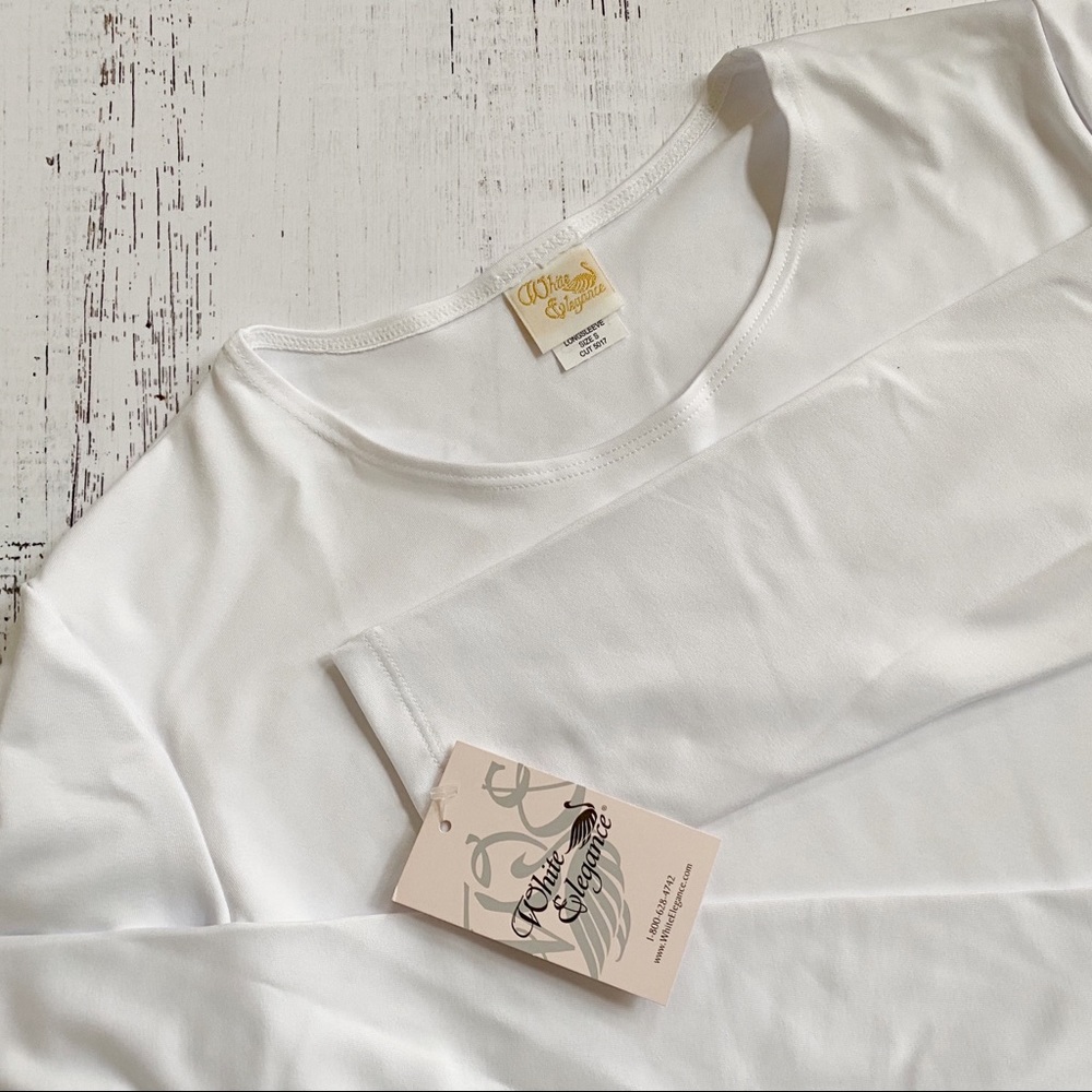 White Elegance Long Sleeve white Top New with Tag